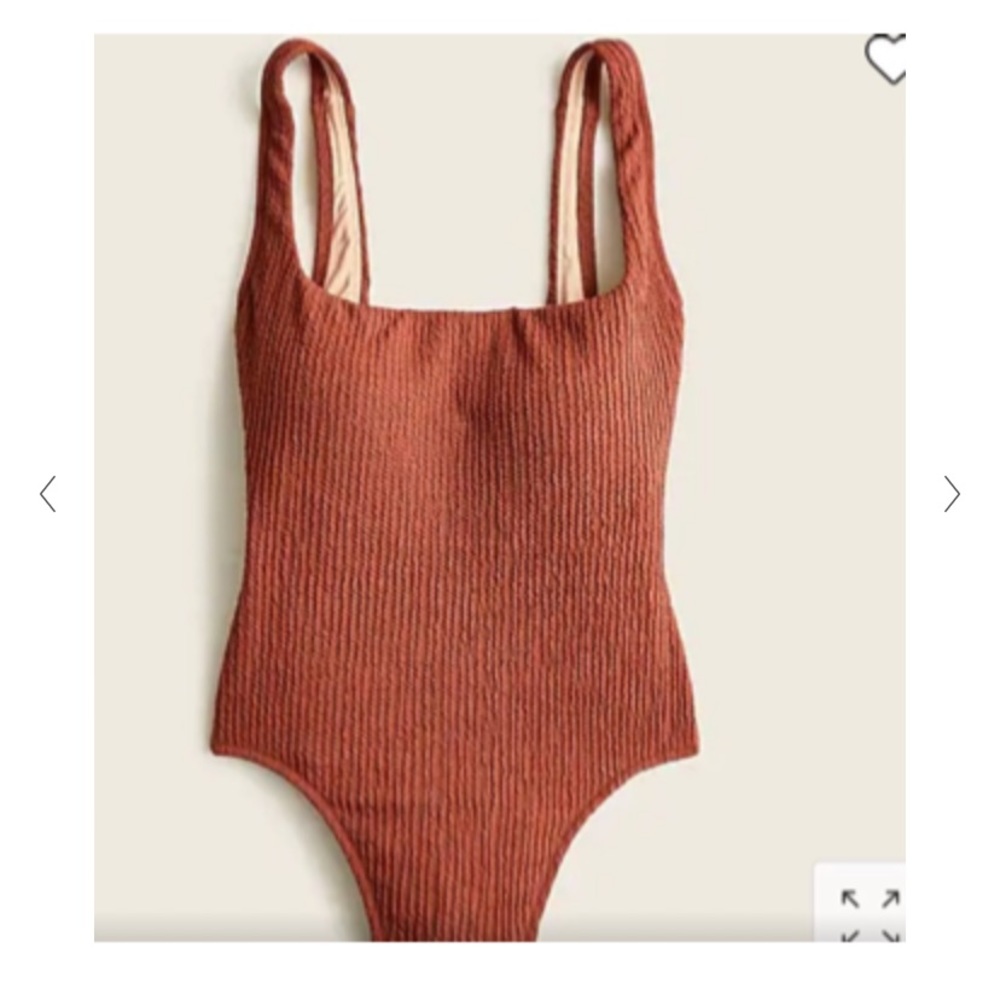 J. Crew Rust Ribbed One-Piece Swimsuit